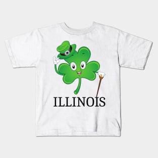 St Patrick&#39;s  Irish Shamrock ILLINOIS, Irish Gift for Wife Kids T-Shirt